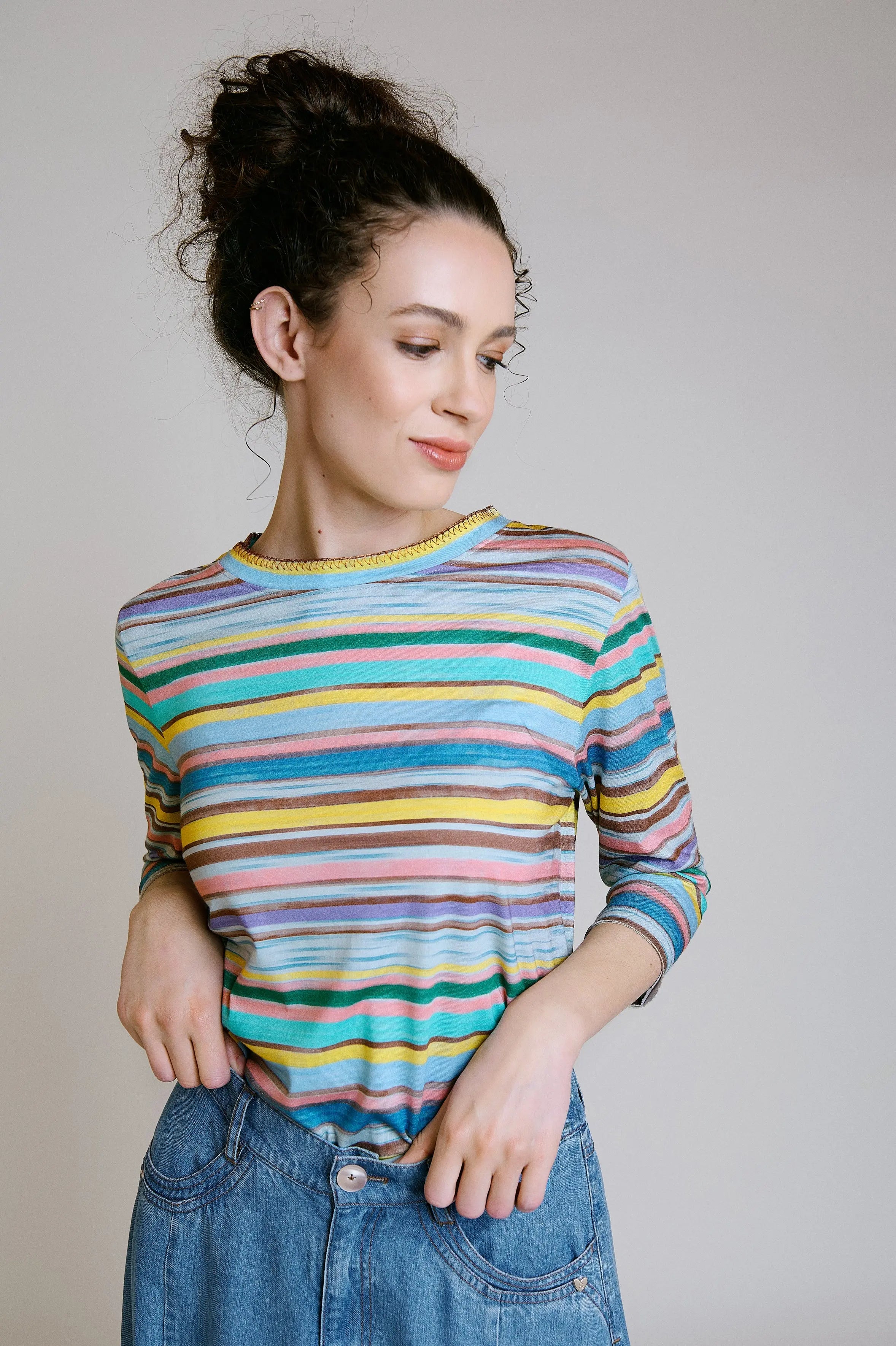 3/4 Ärmel Shirt mit Print VON&ZU