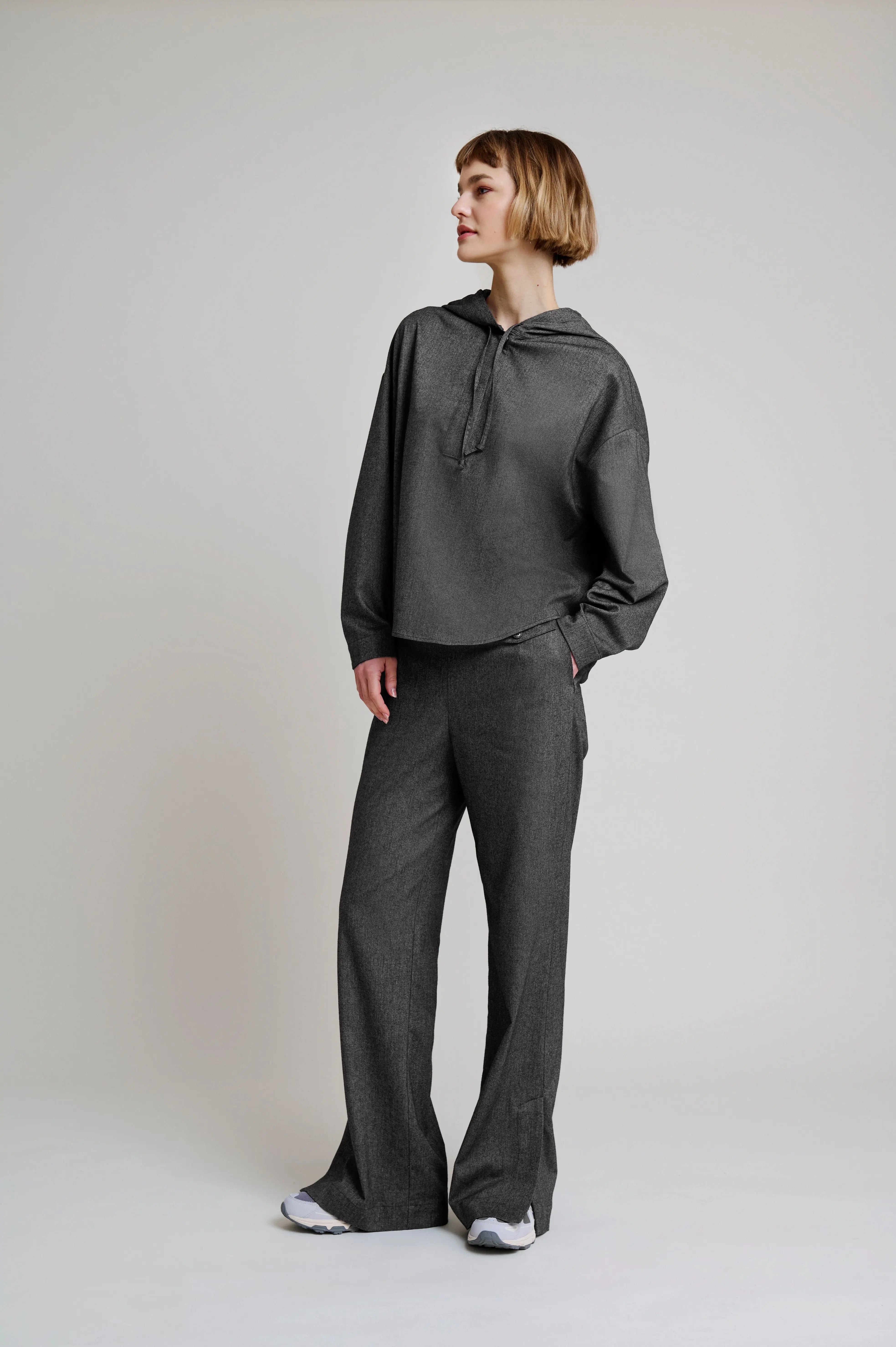 Kapuzenbluse aus Flanell VON&ZU