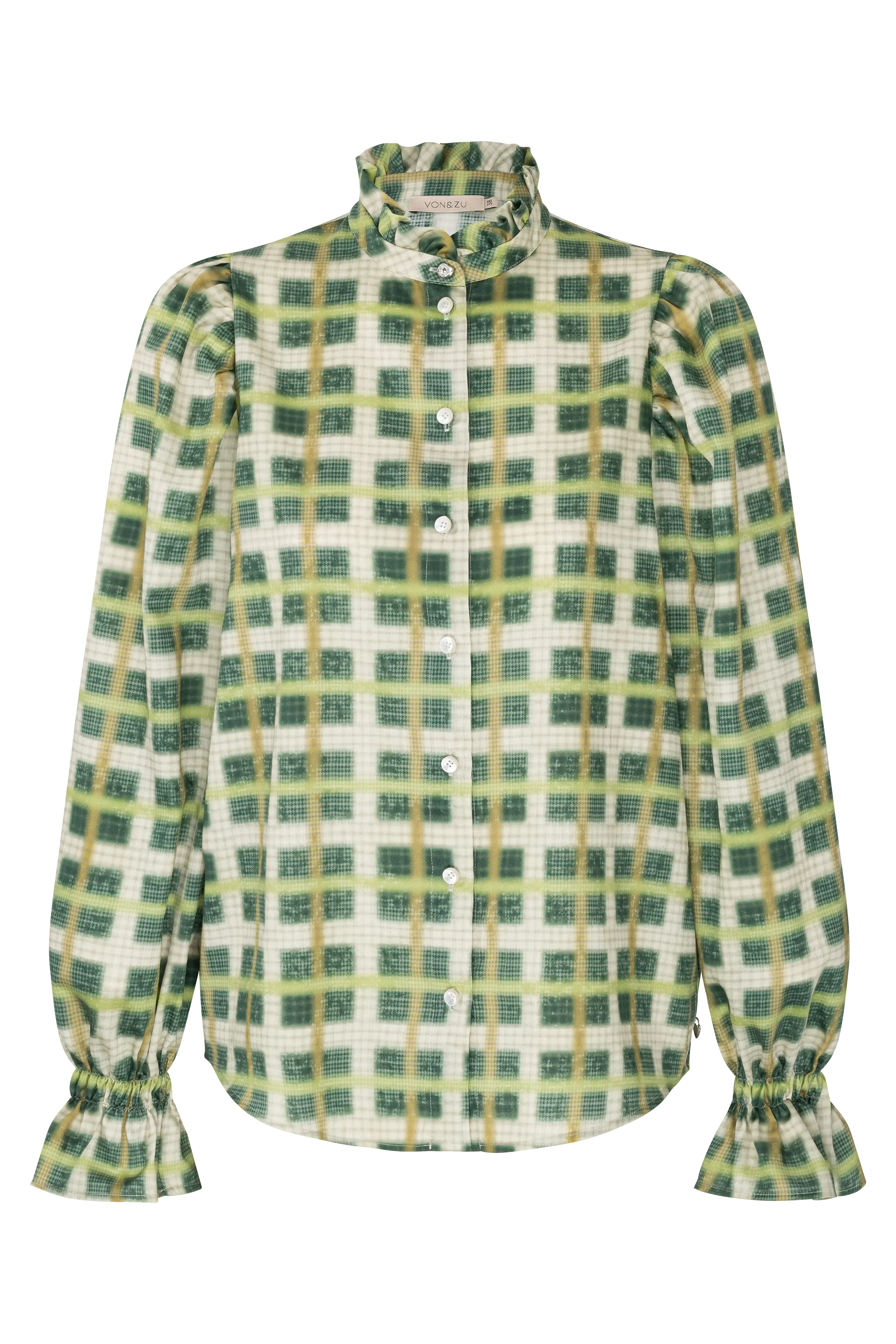 Karierte Rüschenbluse VON&ZU