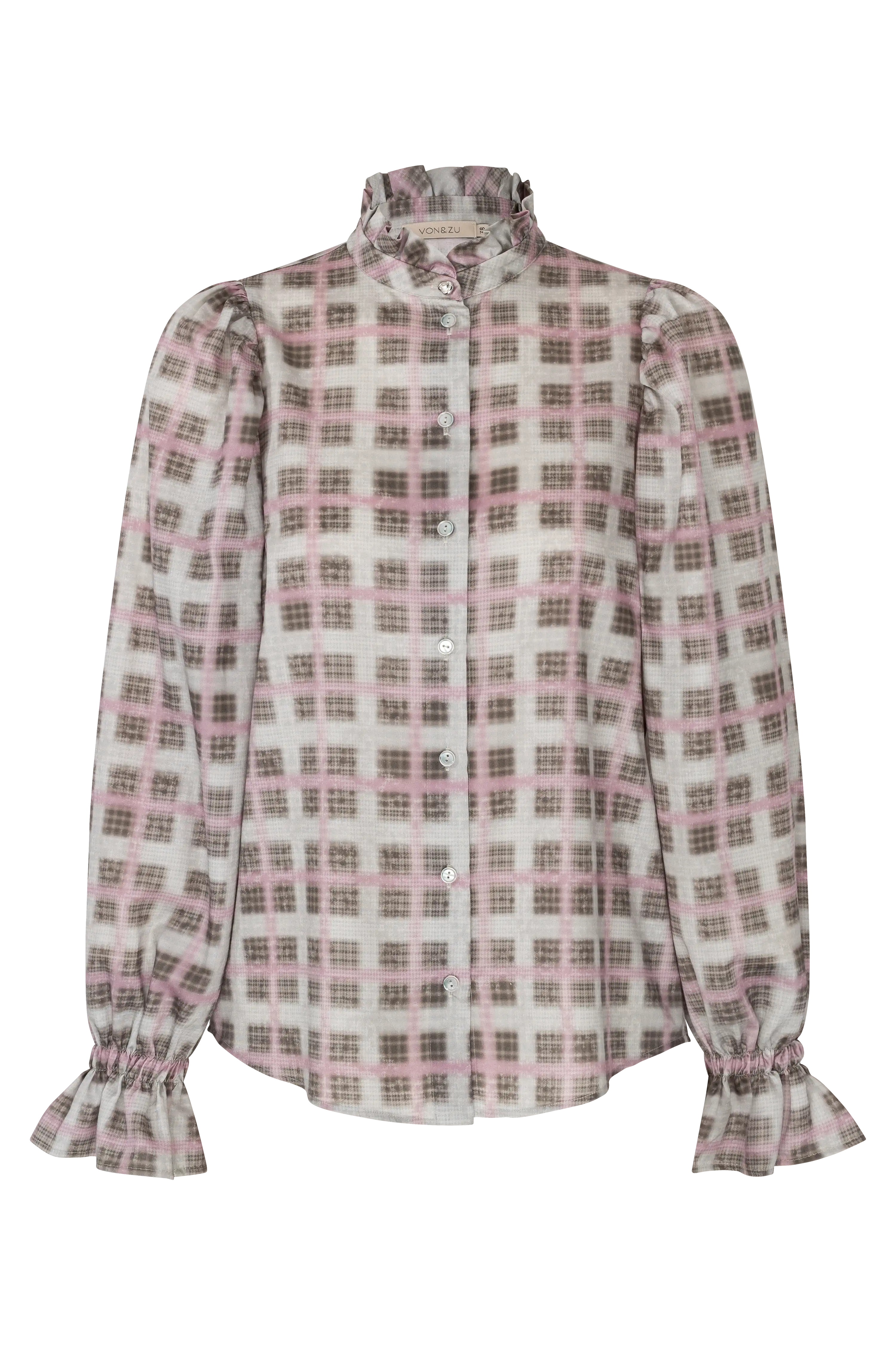 Karierte Rüschenbluse VON&ZU