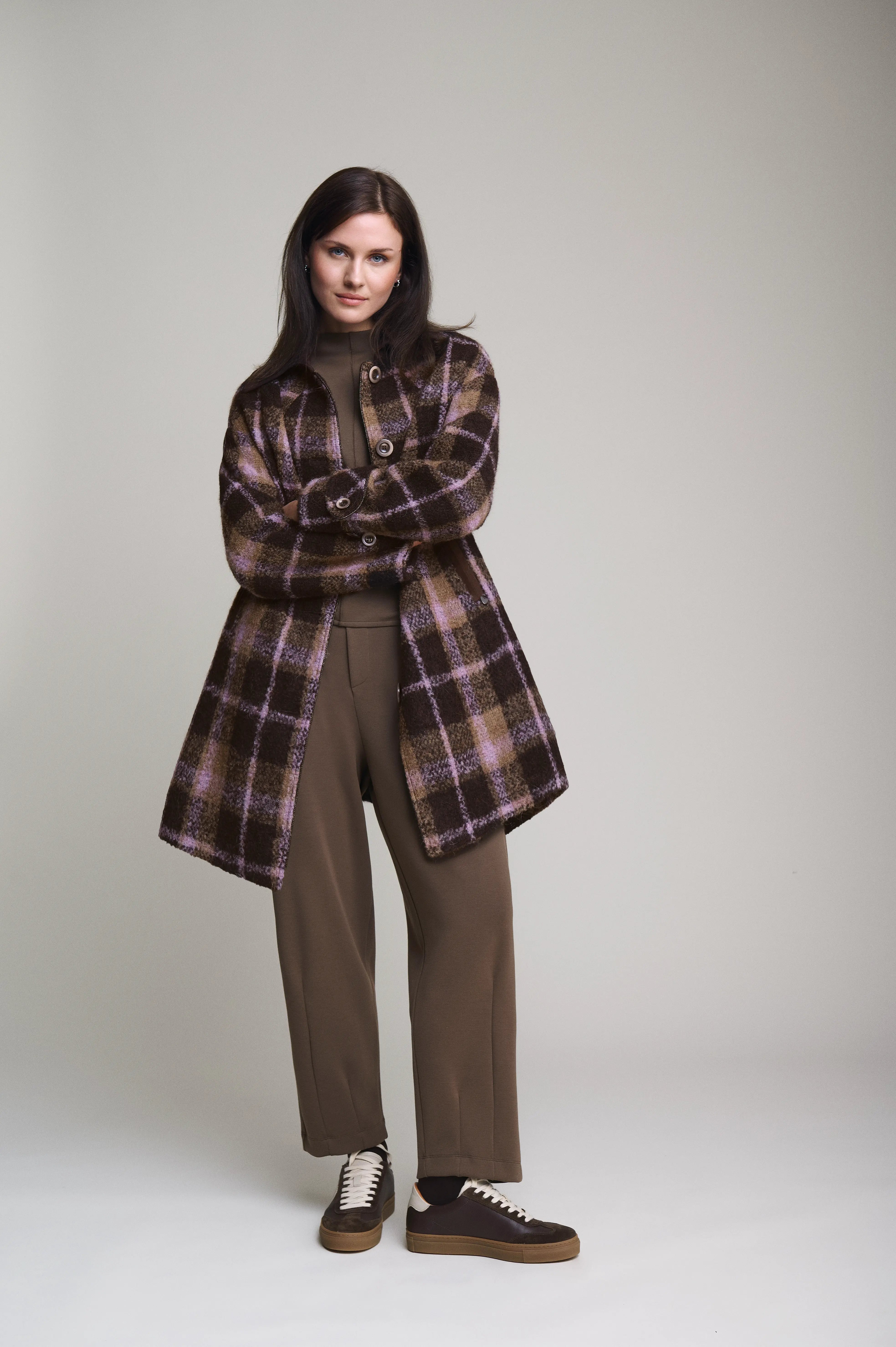 Kurzmantel Rosa kariert VON&ZU