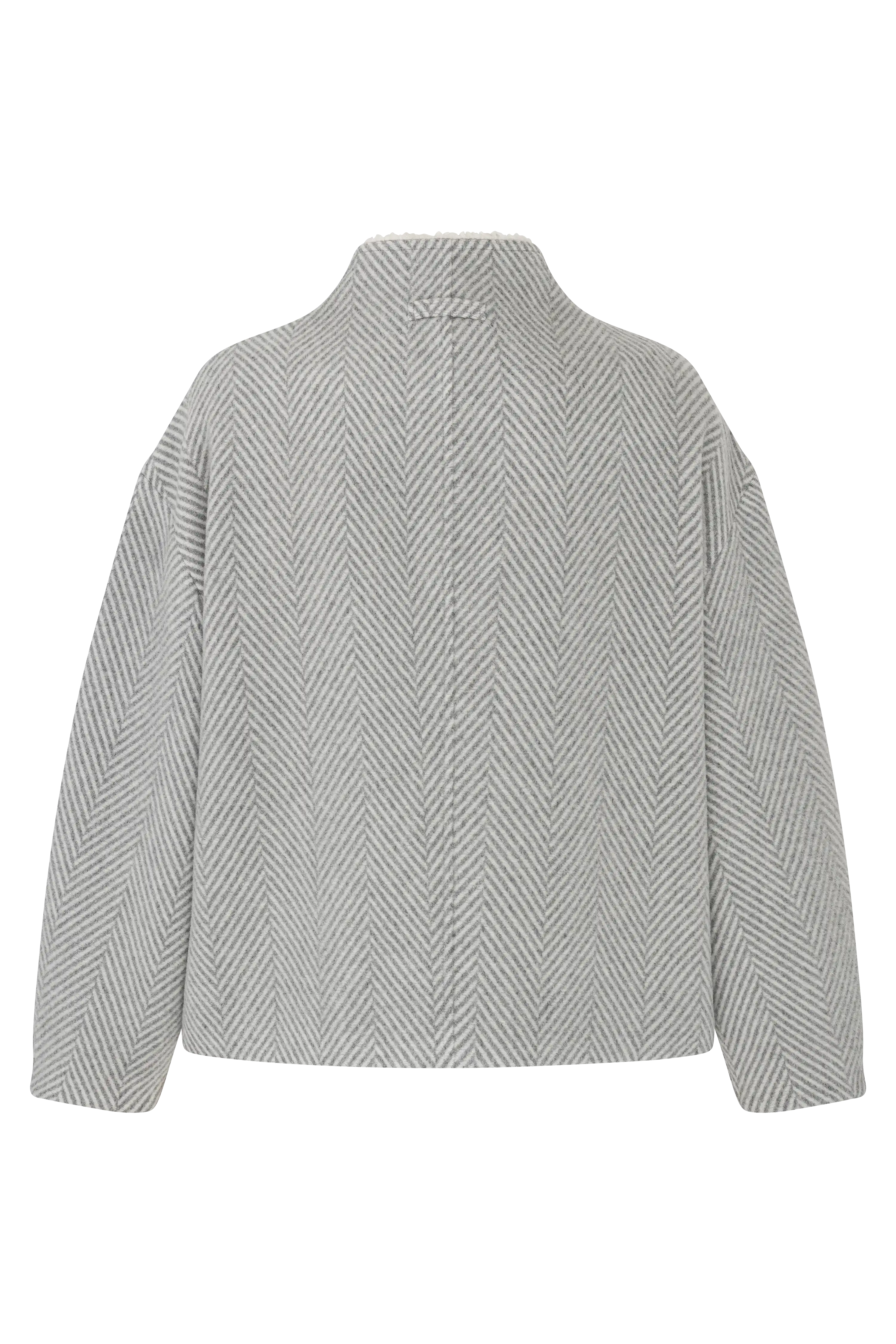 Kurze Wolljacke im Fischgrat
