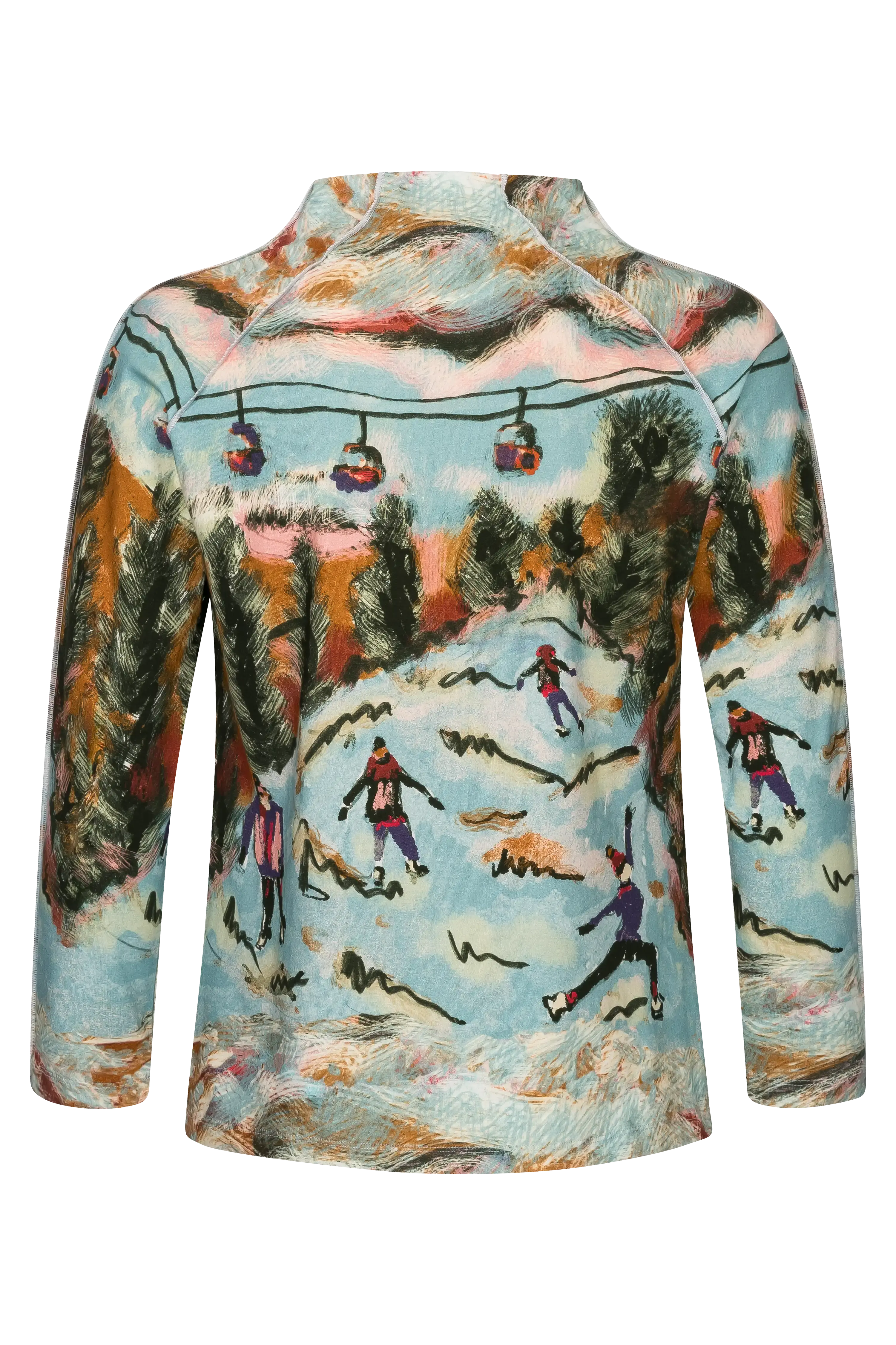 Stehkragenshirt mit Print VON&ZU