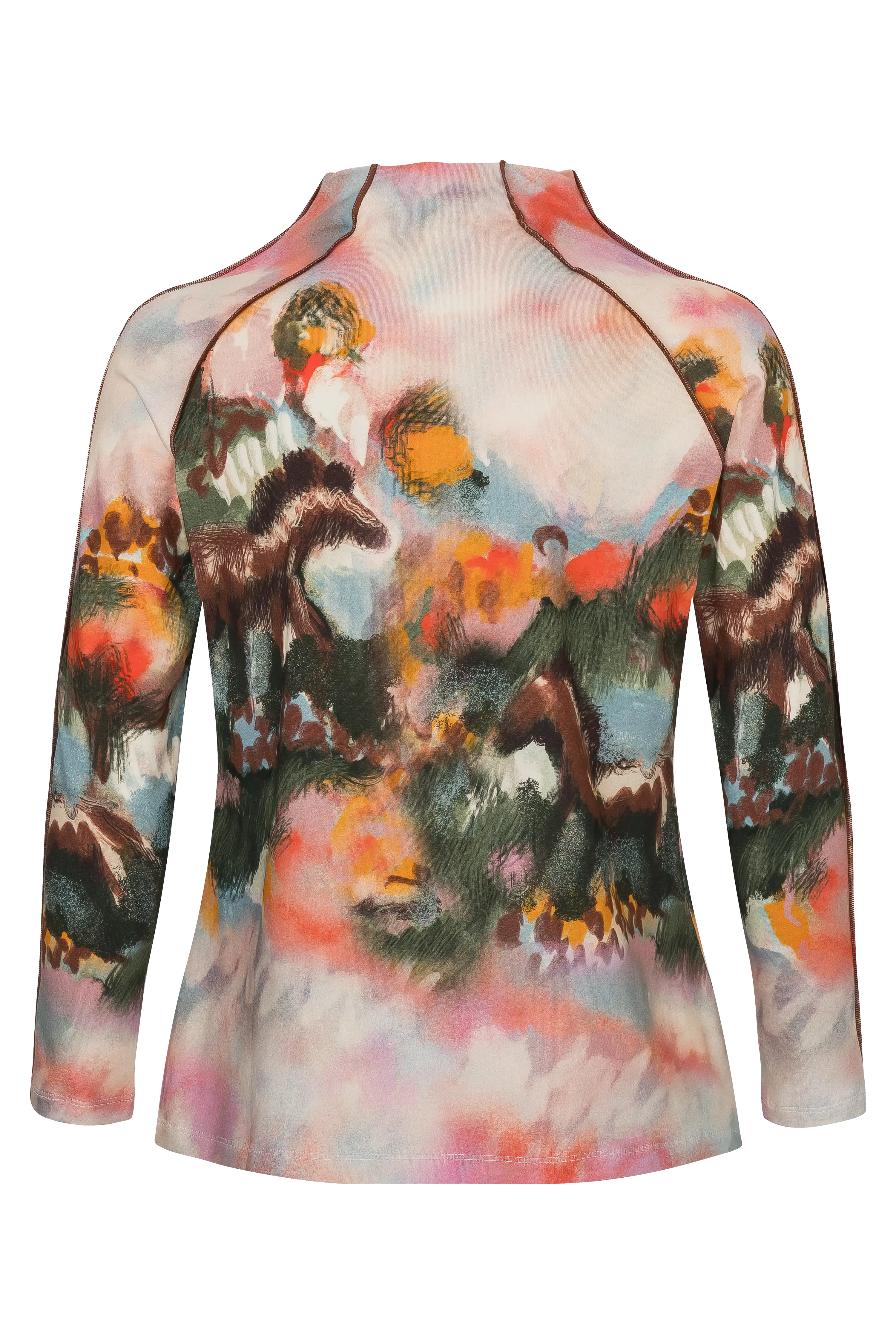 Stehkragenshirt mit Print VON&ZU