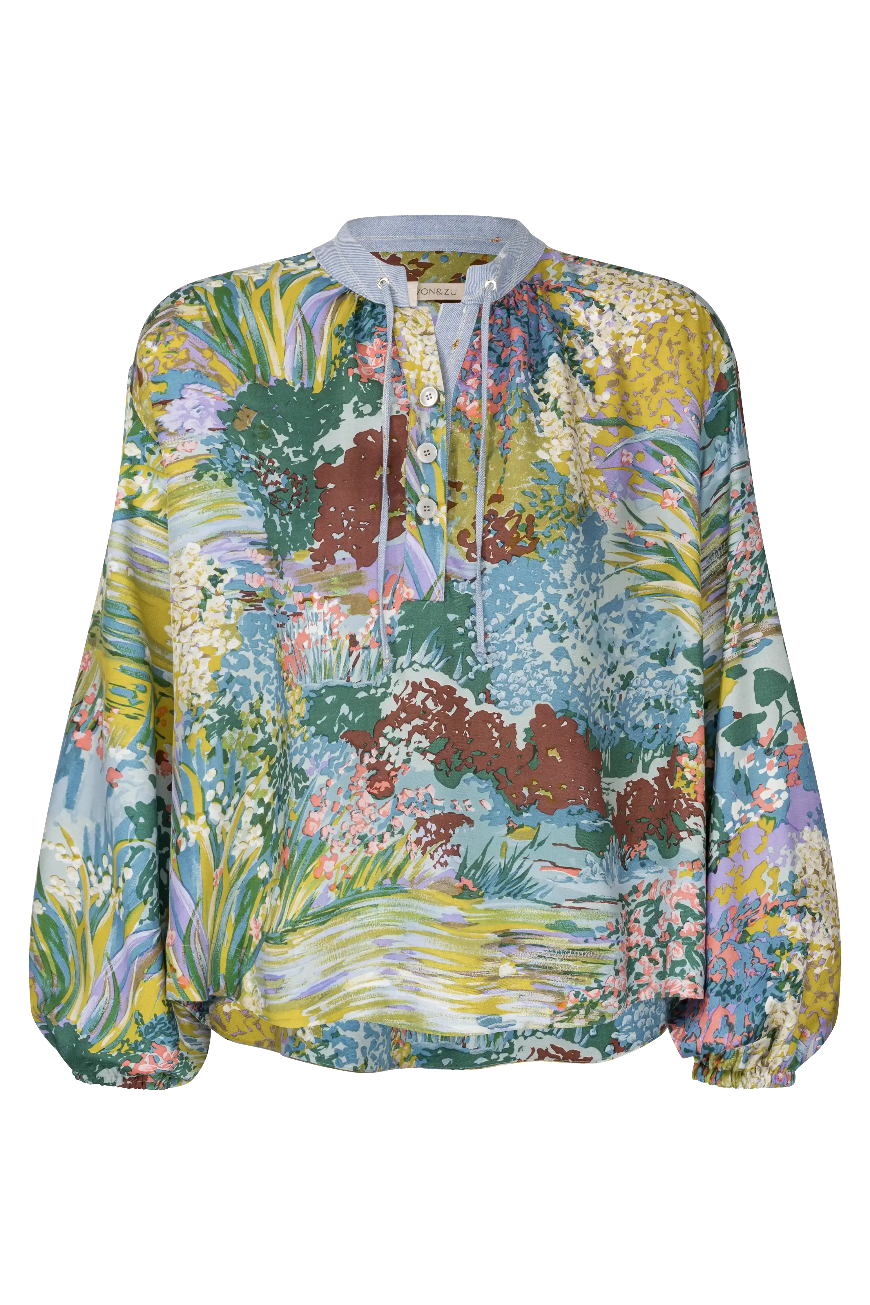 Viscosebluse mit Print VON&ZU