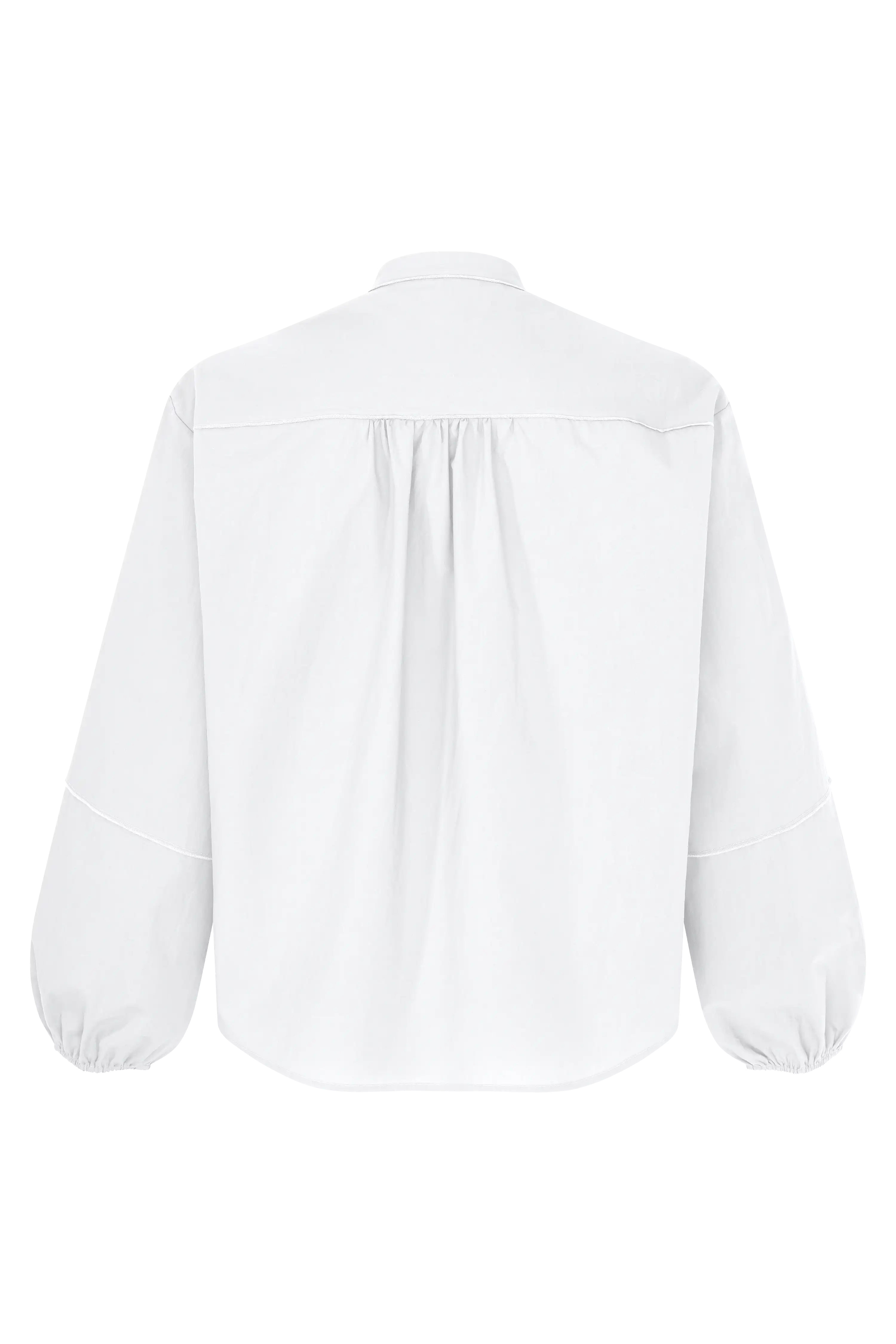 Popelinebluse mit Stehkragen