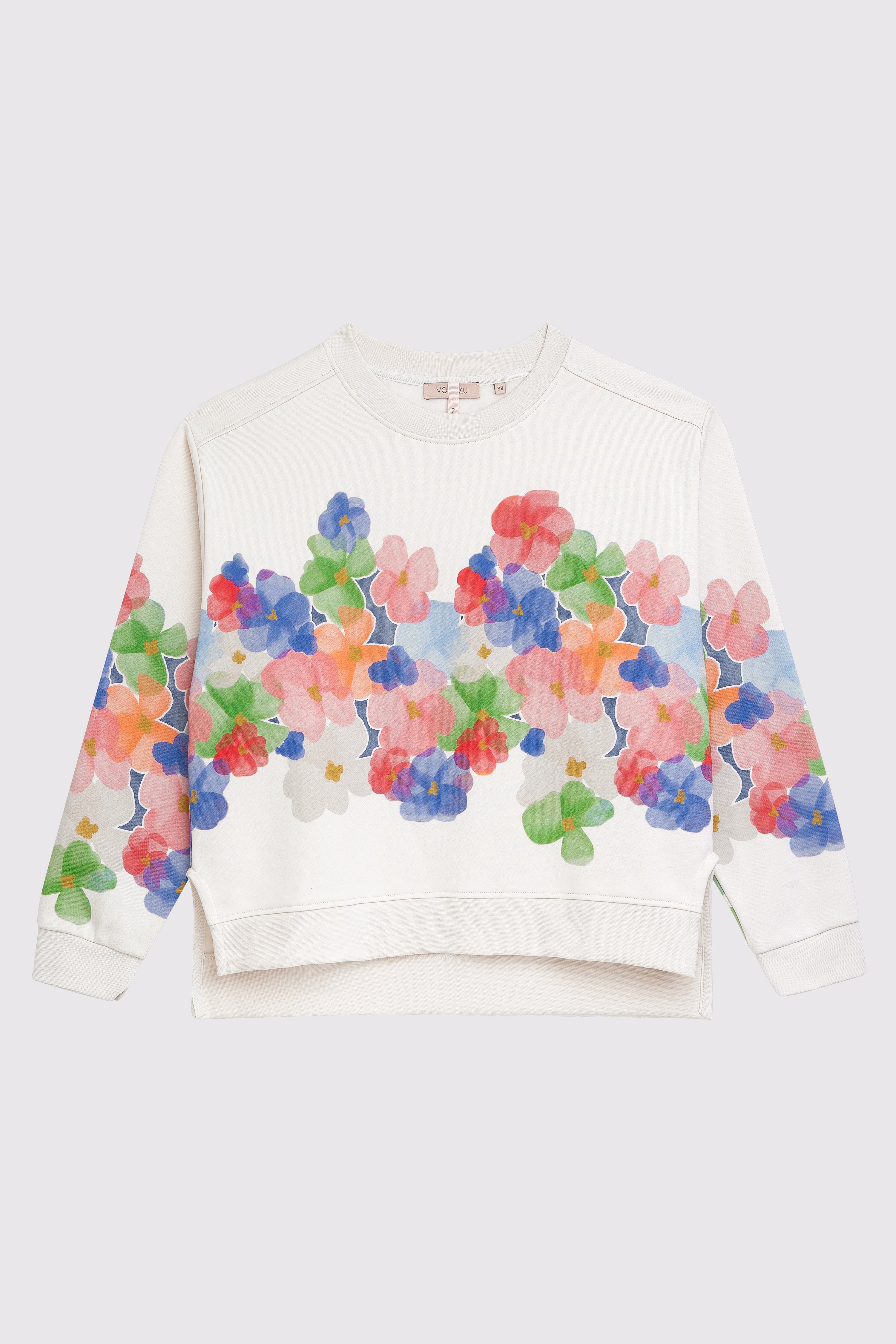 Sweatshirt mit Blumenbordüre