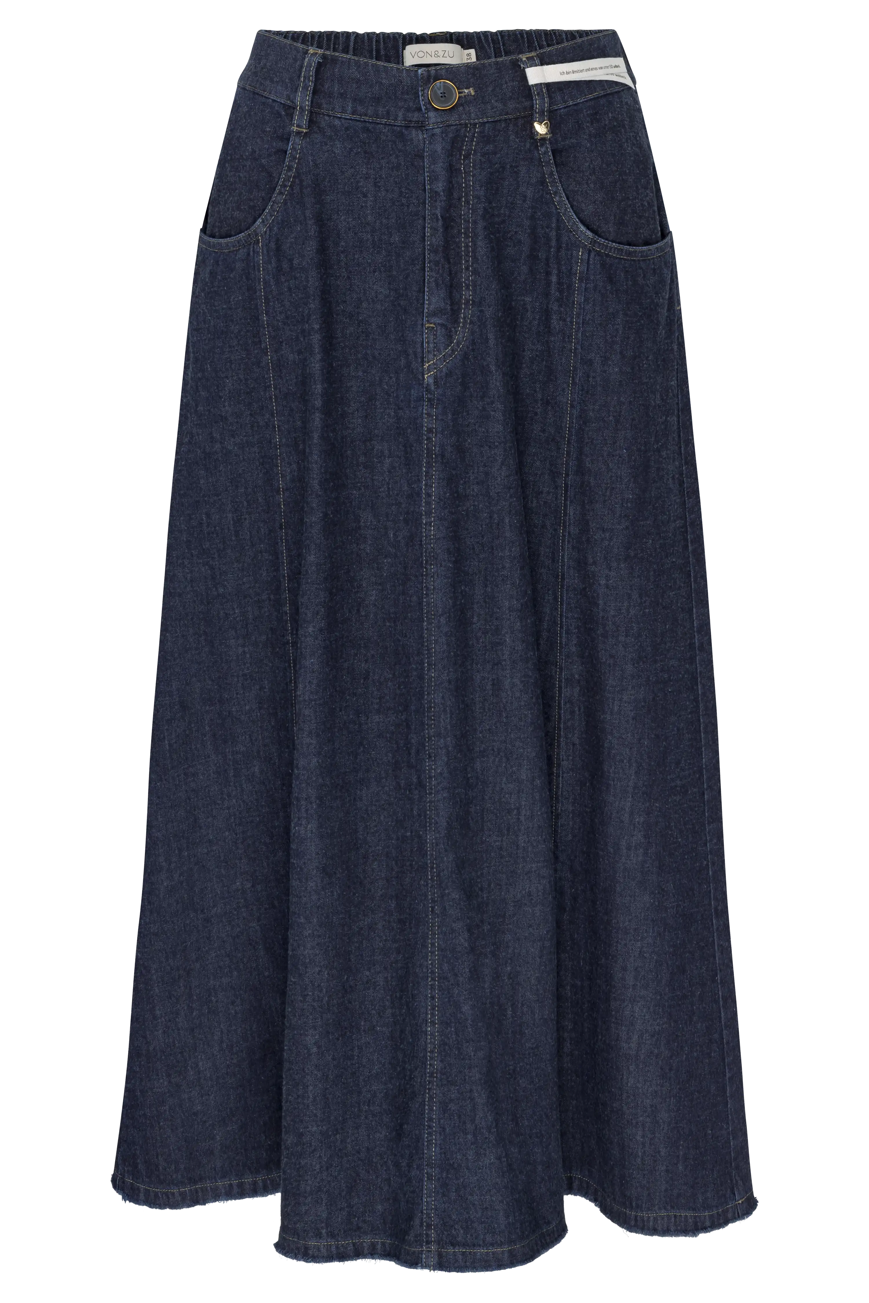 Jeansrock mit Fransensaum VON&ZU