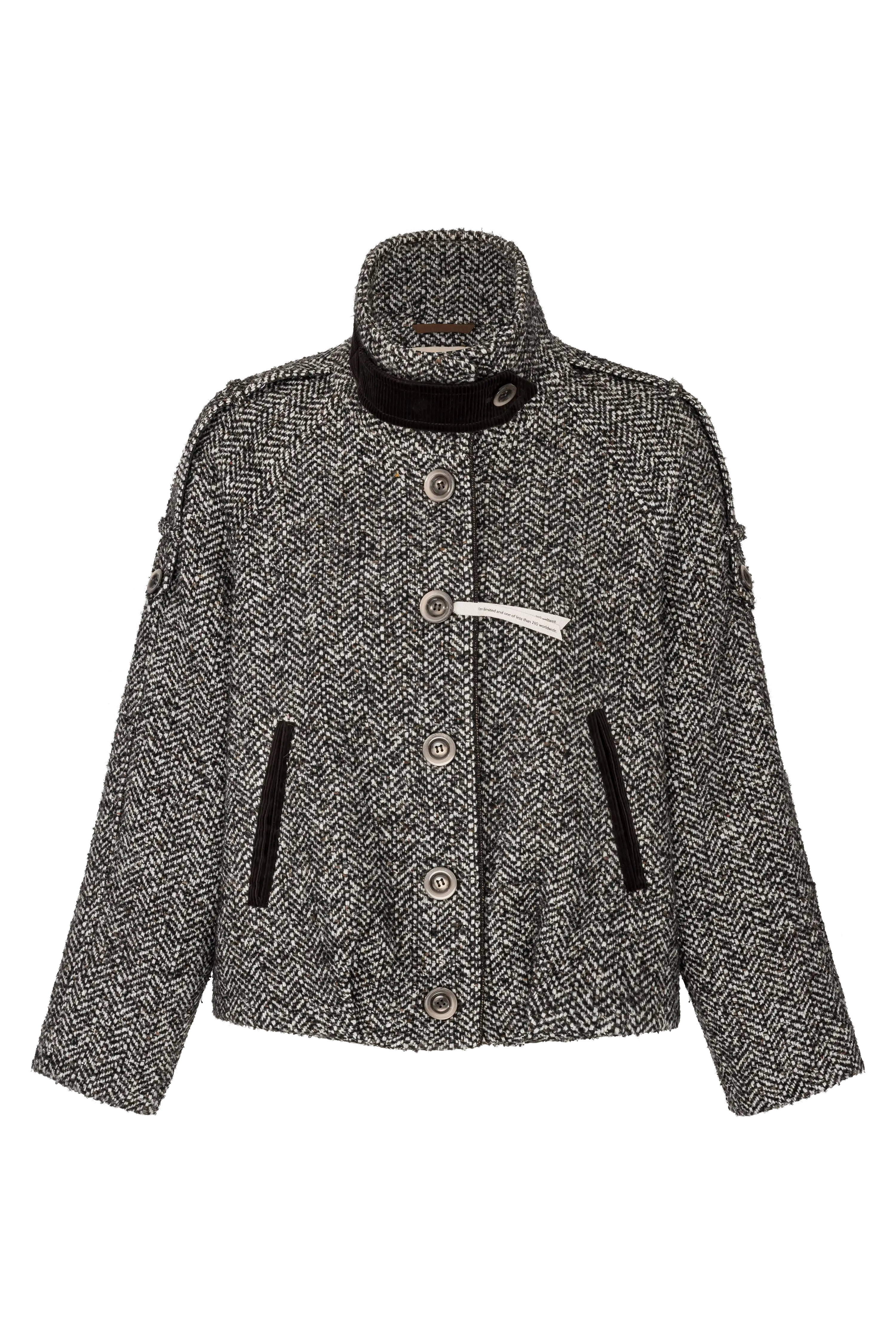 Kurzjacke aus meliertem Tweed VON&ZU