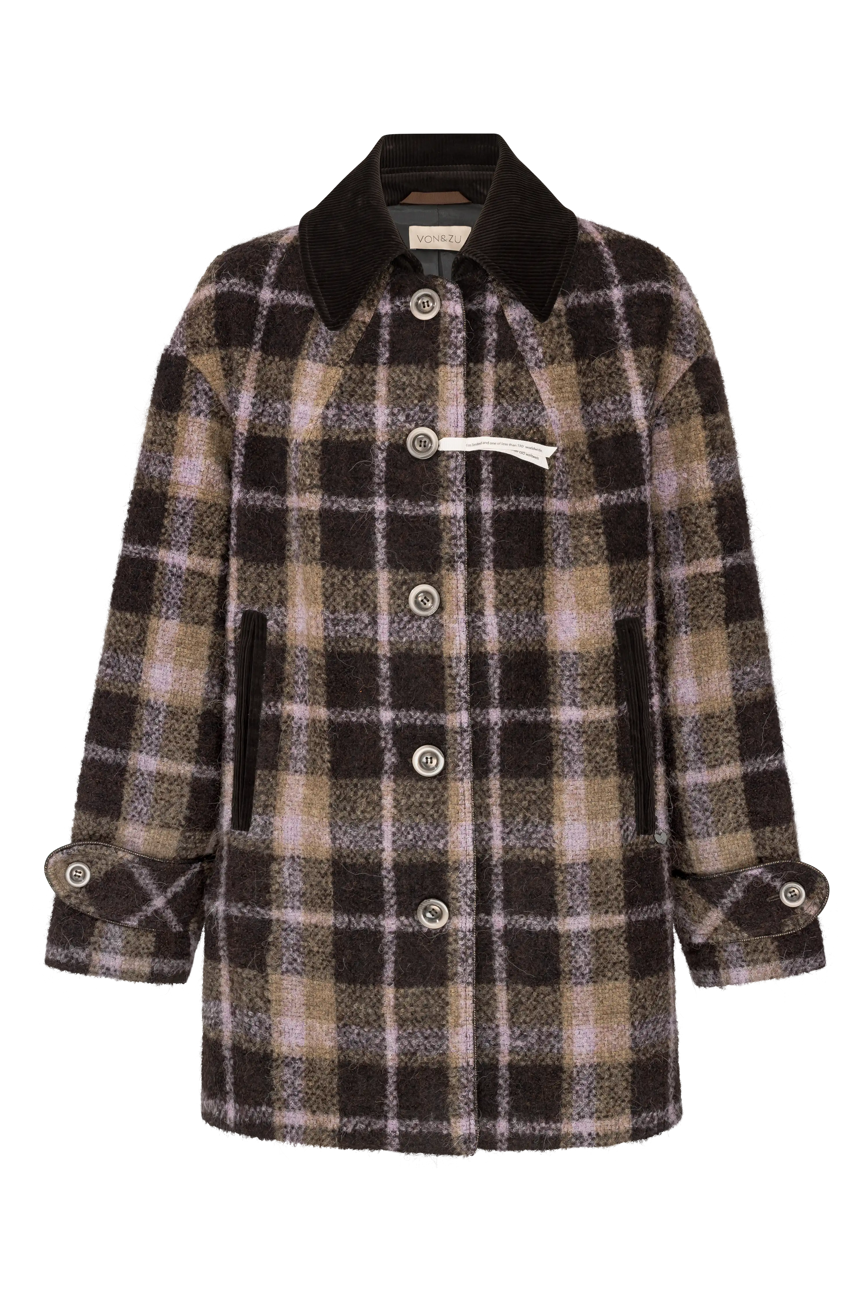 Kurzmantel Rosa kariert VON&ZU