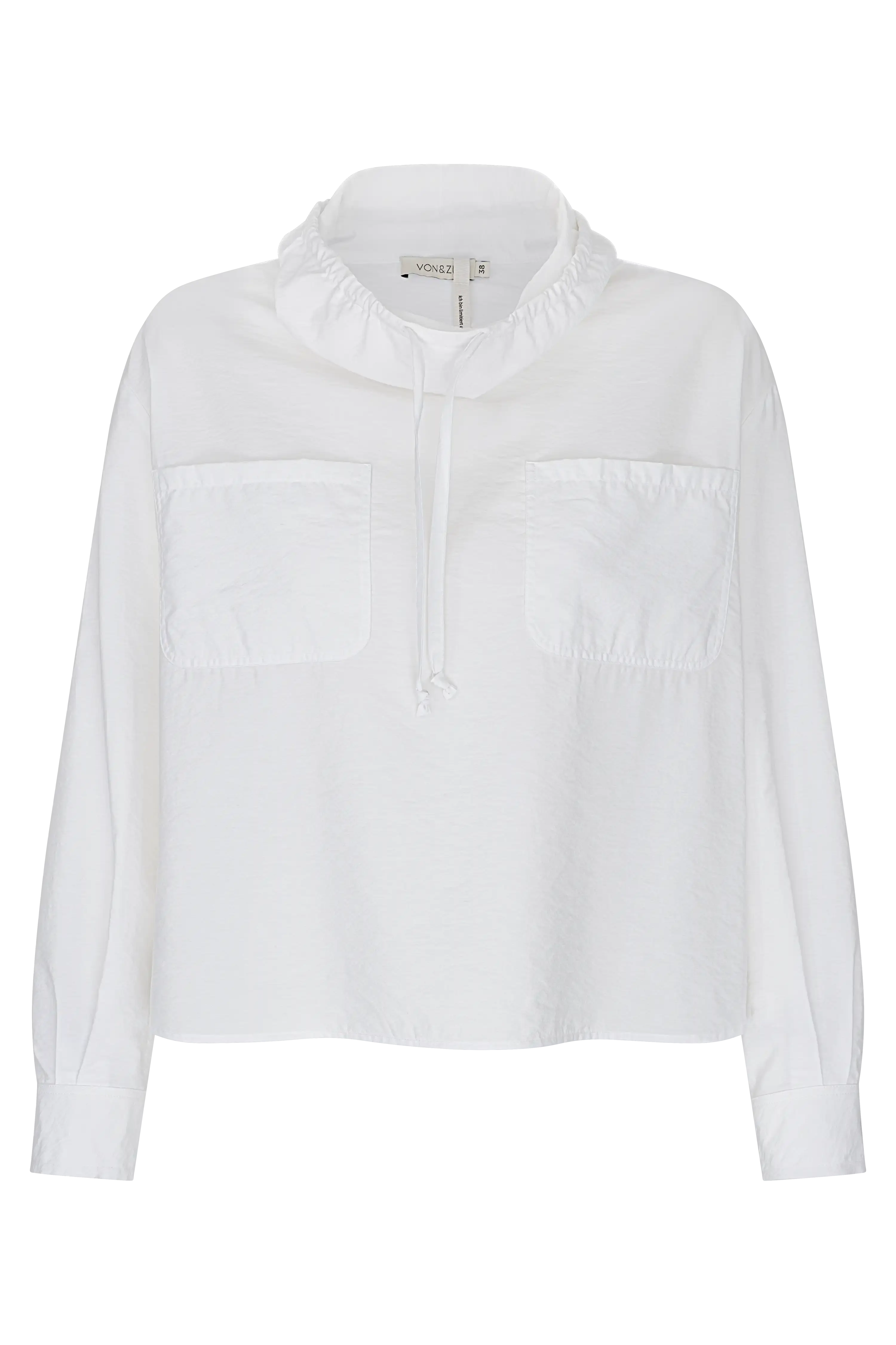Popelinebluse mit Stehkragen&Kordelzug VON&ZU