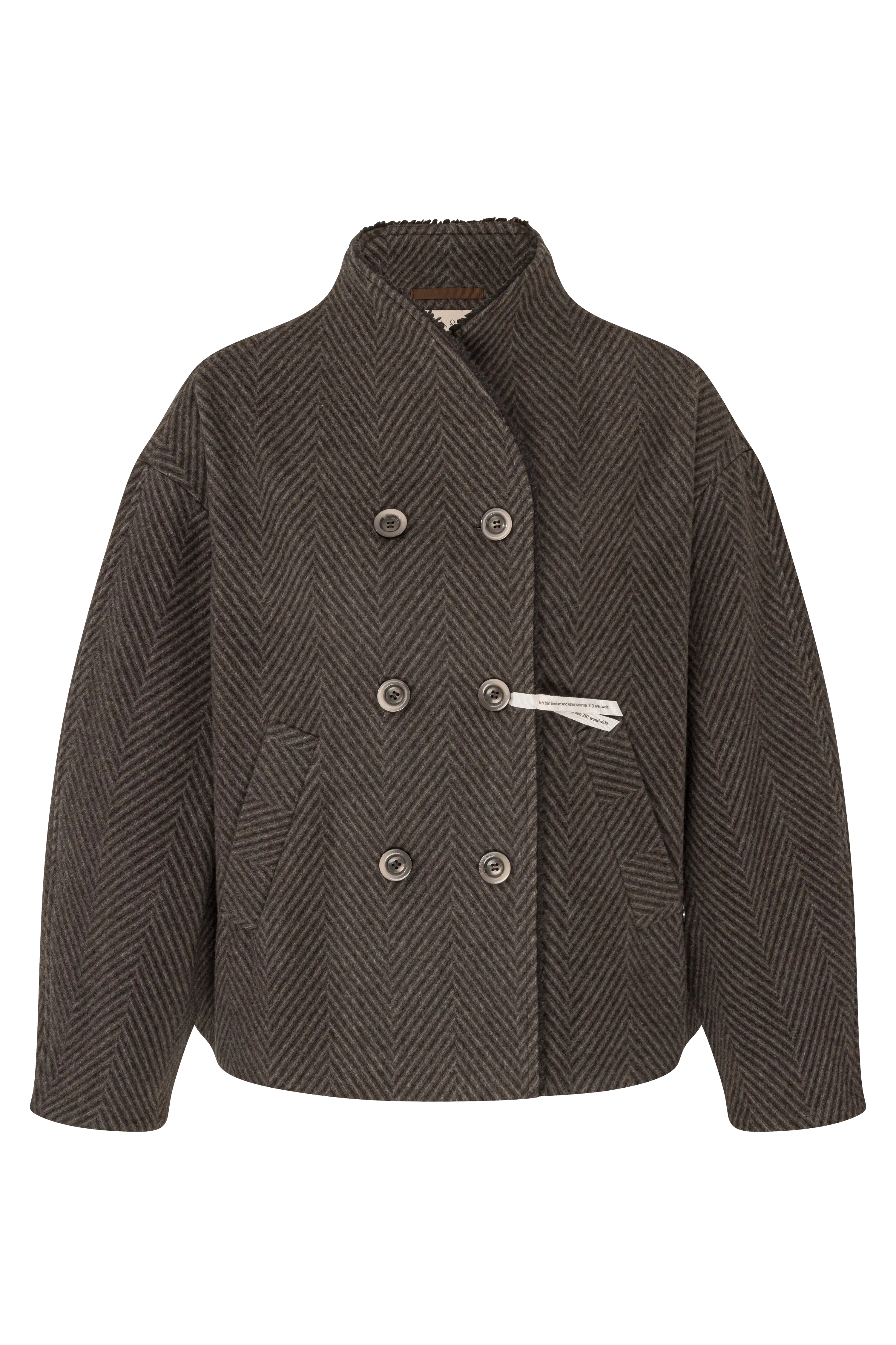 Kurze Wolljacke im Fischgrat