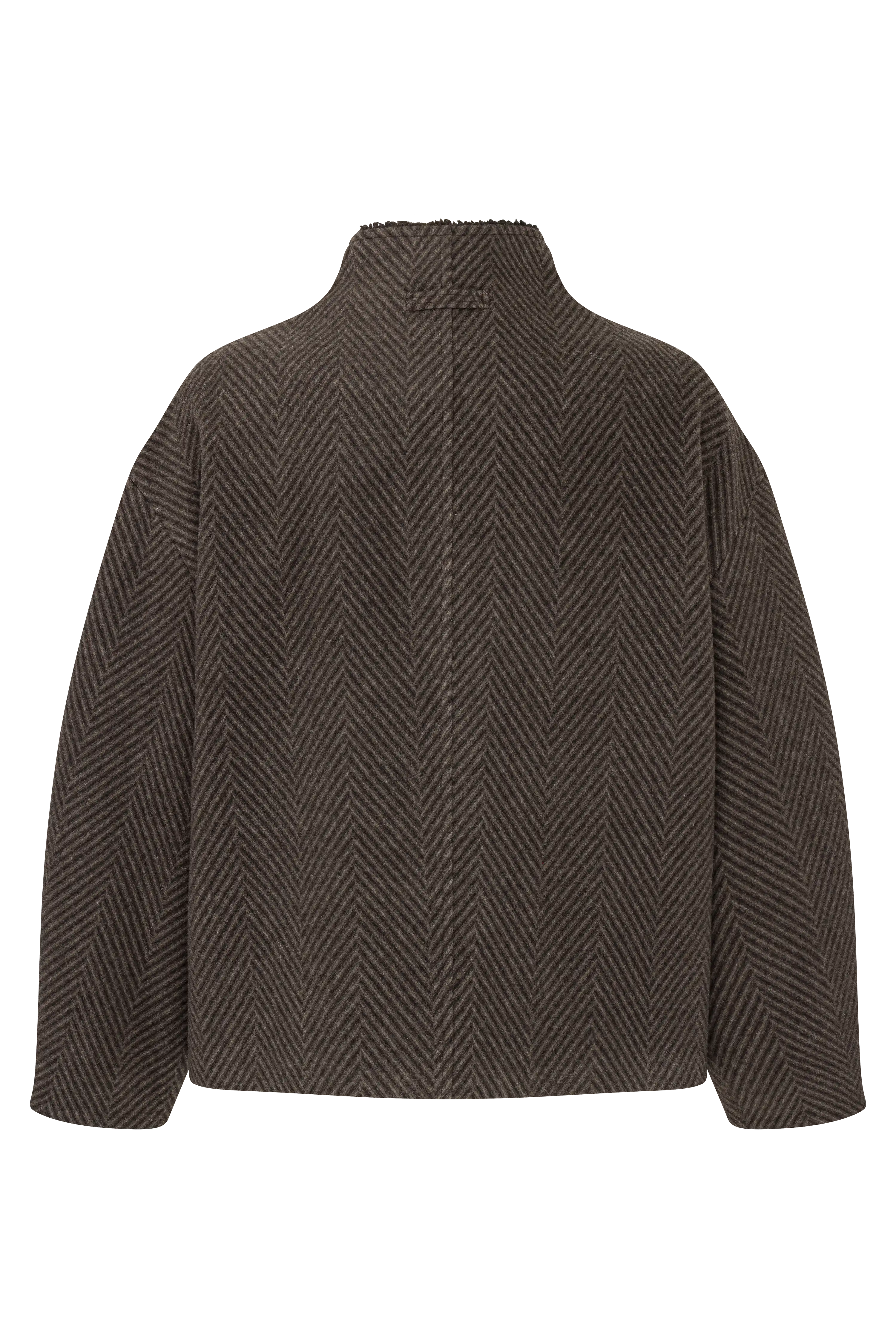 Kurze Wolljacke im Fischgrat