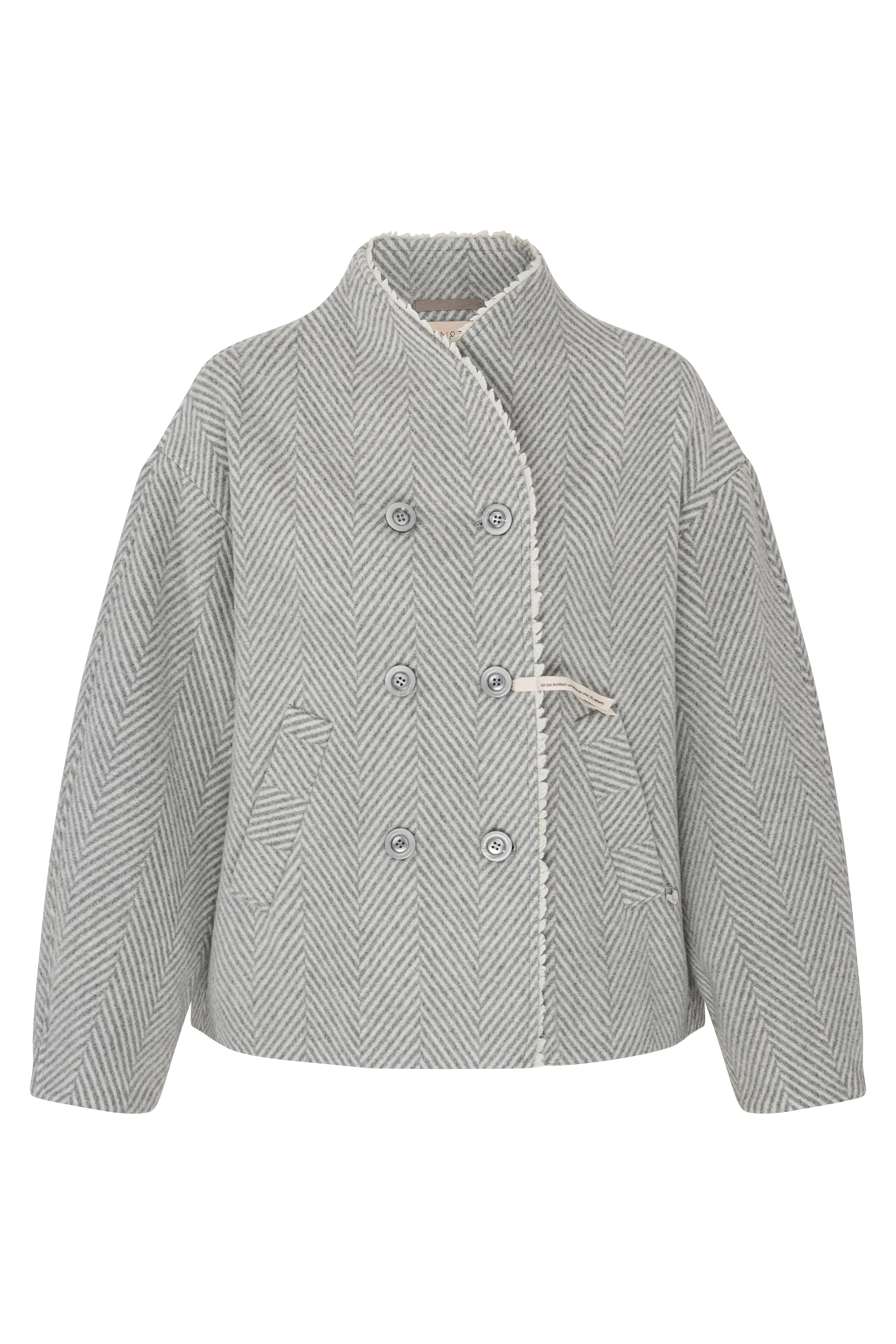 Kurze Wolljacke im Fischgrat
