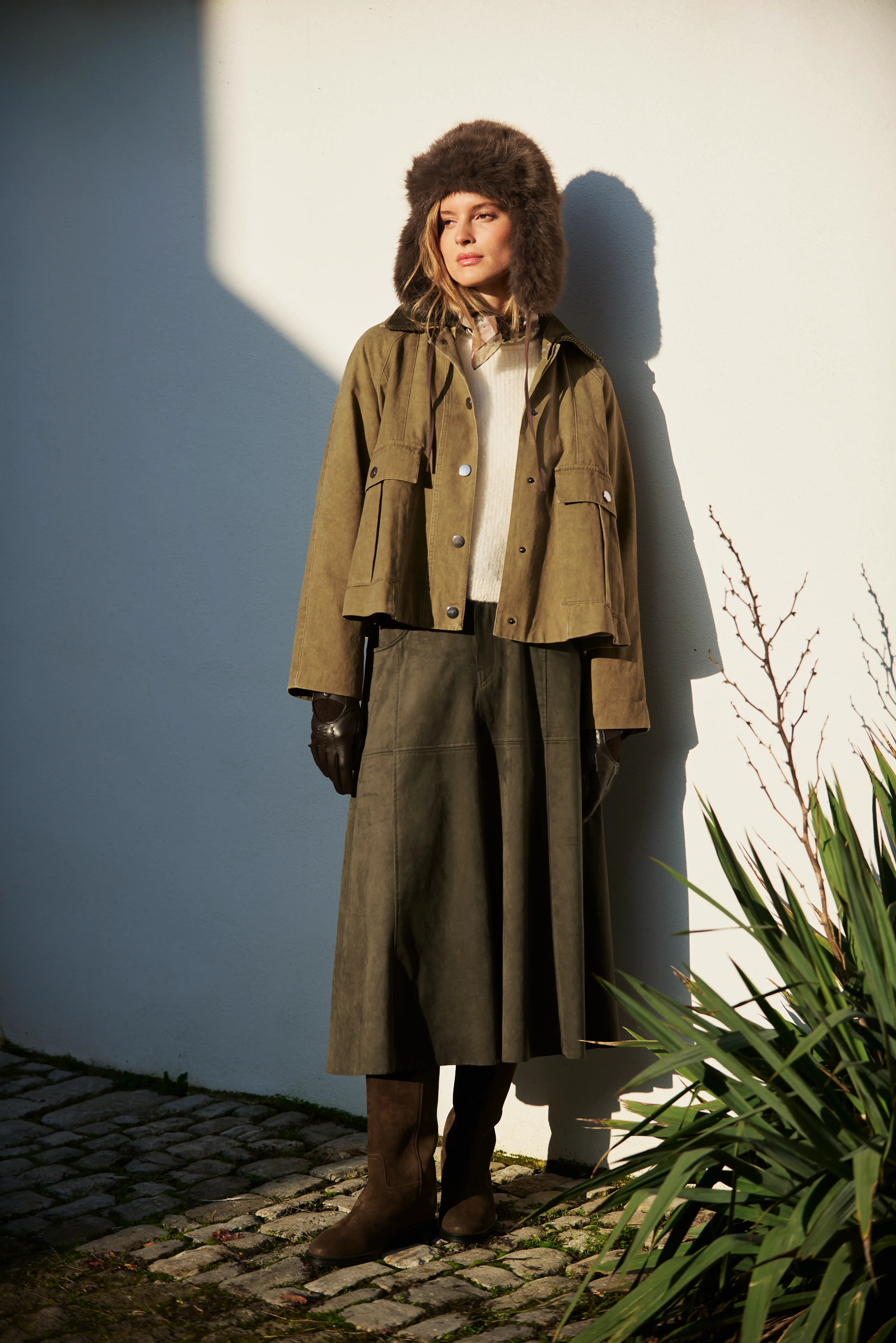 Rock aus Veloursleder VON&ZU