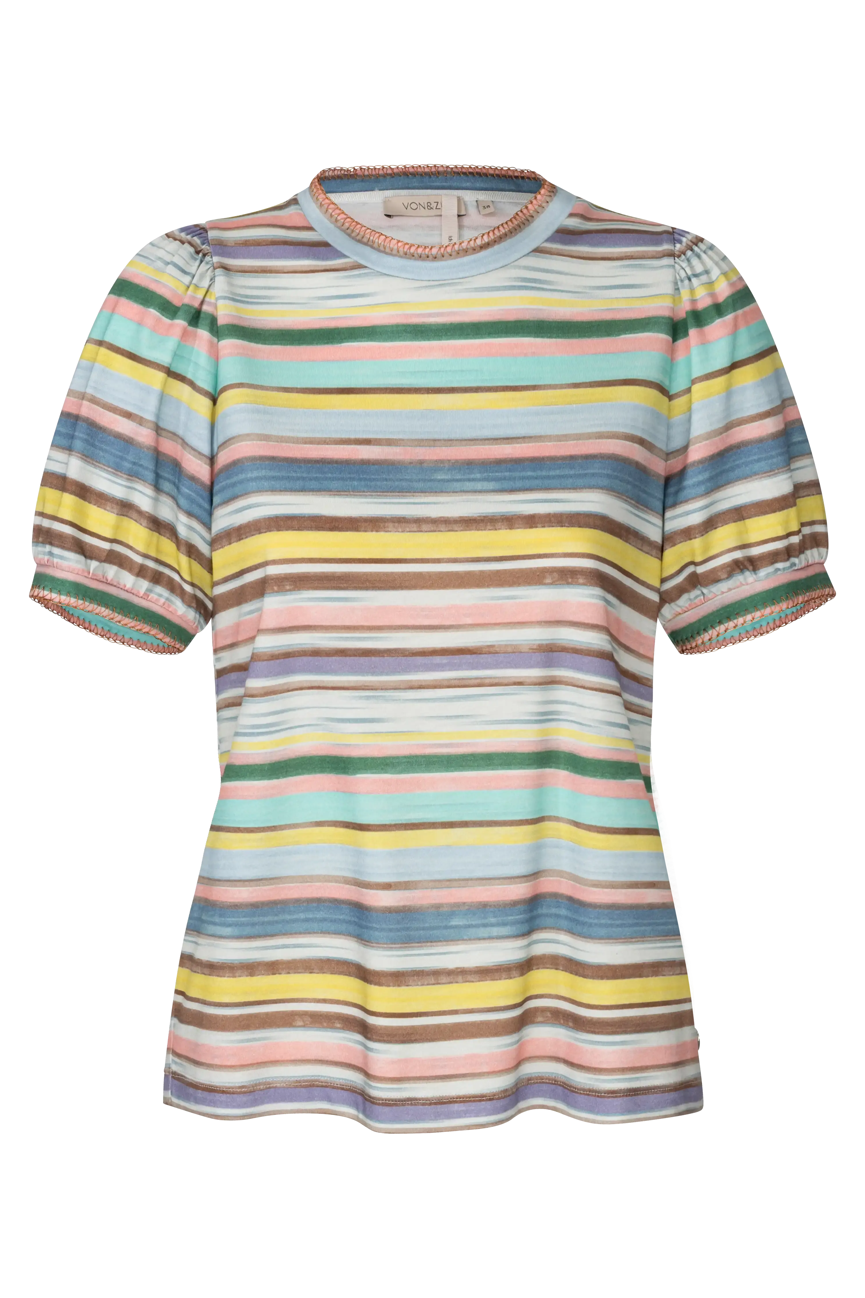 T-shirt mit Puffärmeln mit Print VON&ZU