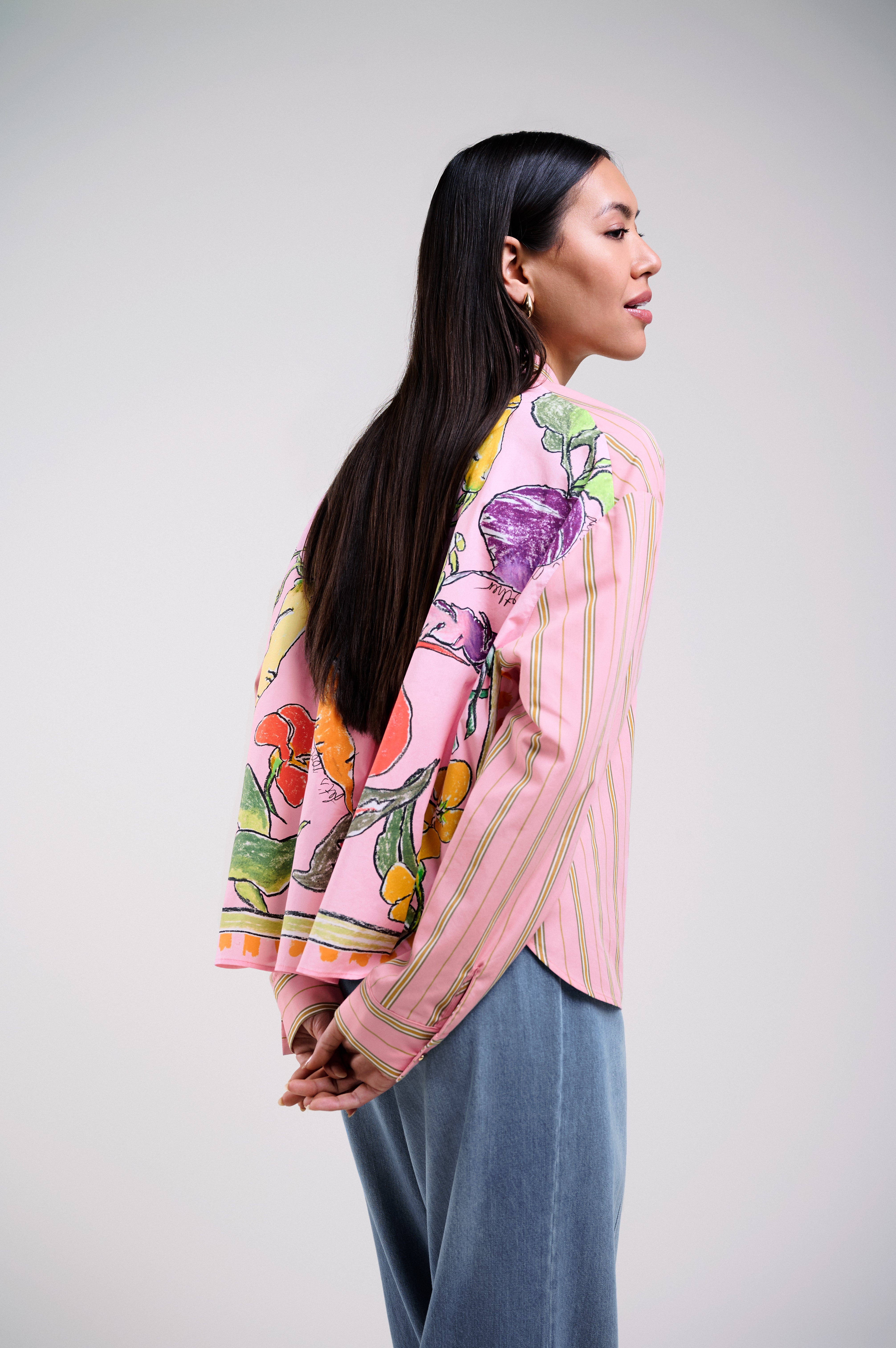 Streifen Mix-Bluse