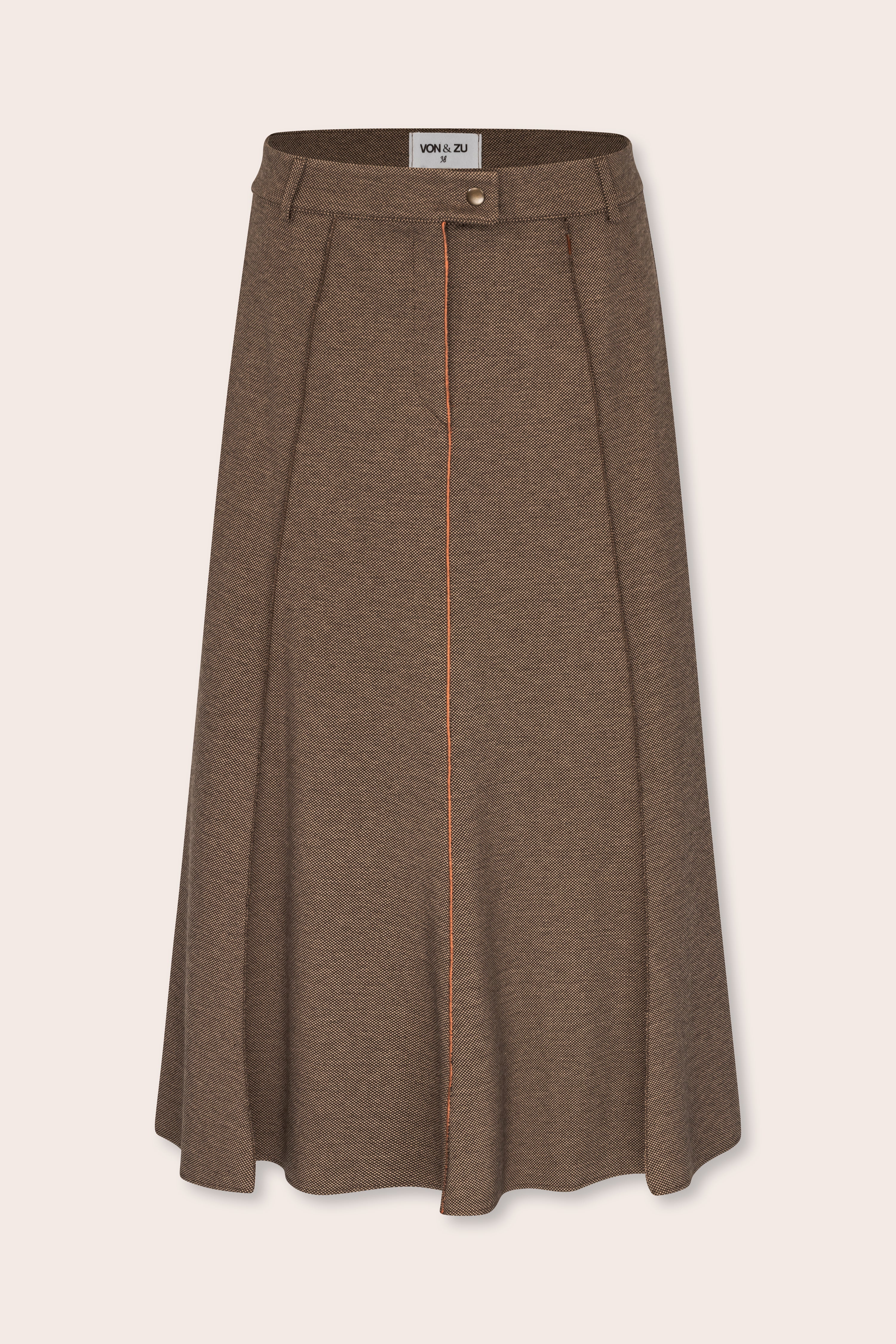 Jersey skirt with godet pleats