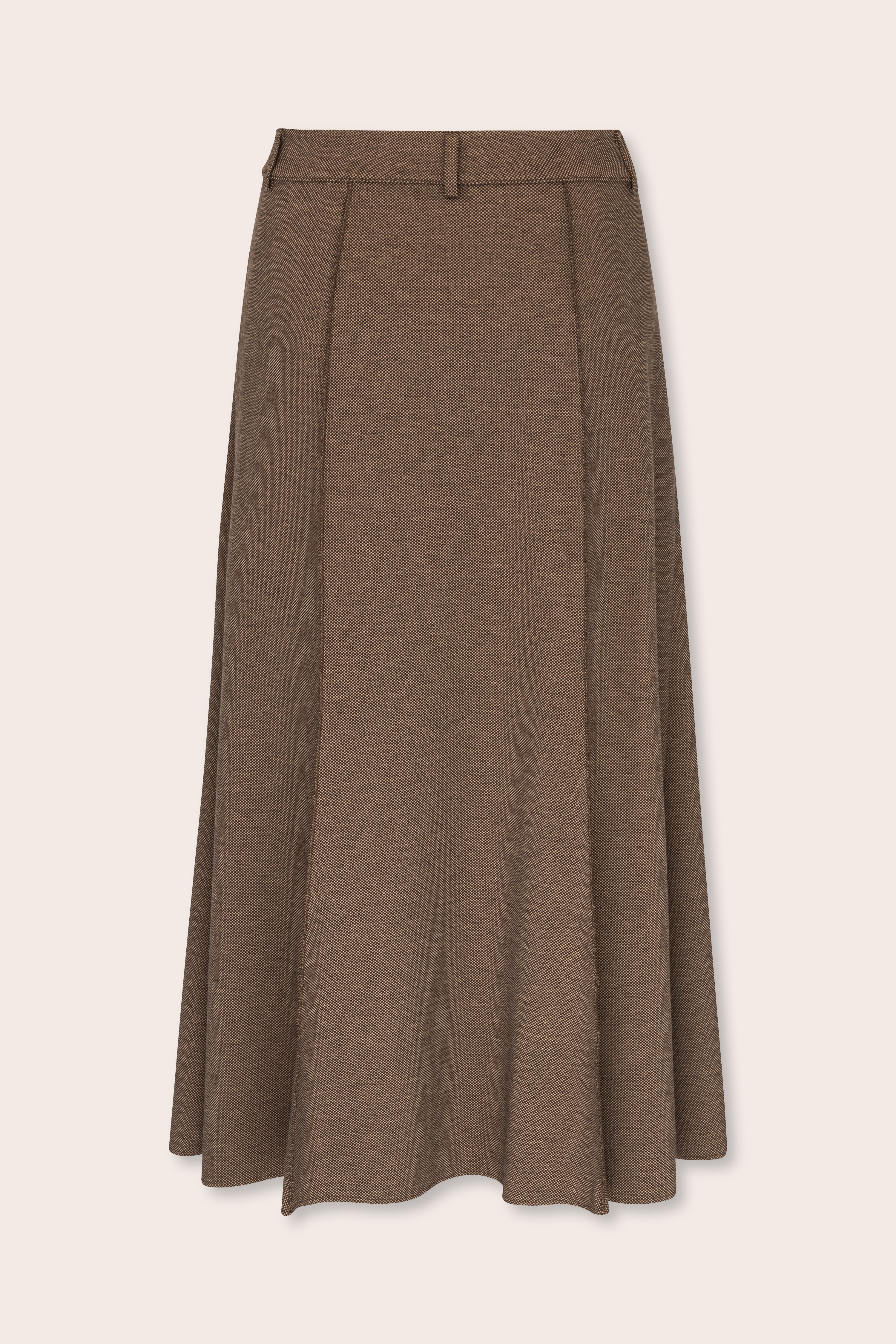 Jersey skirt with godet pleats