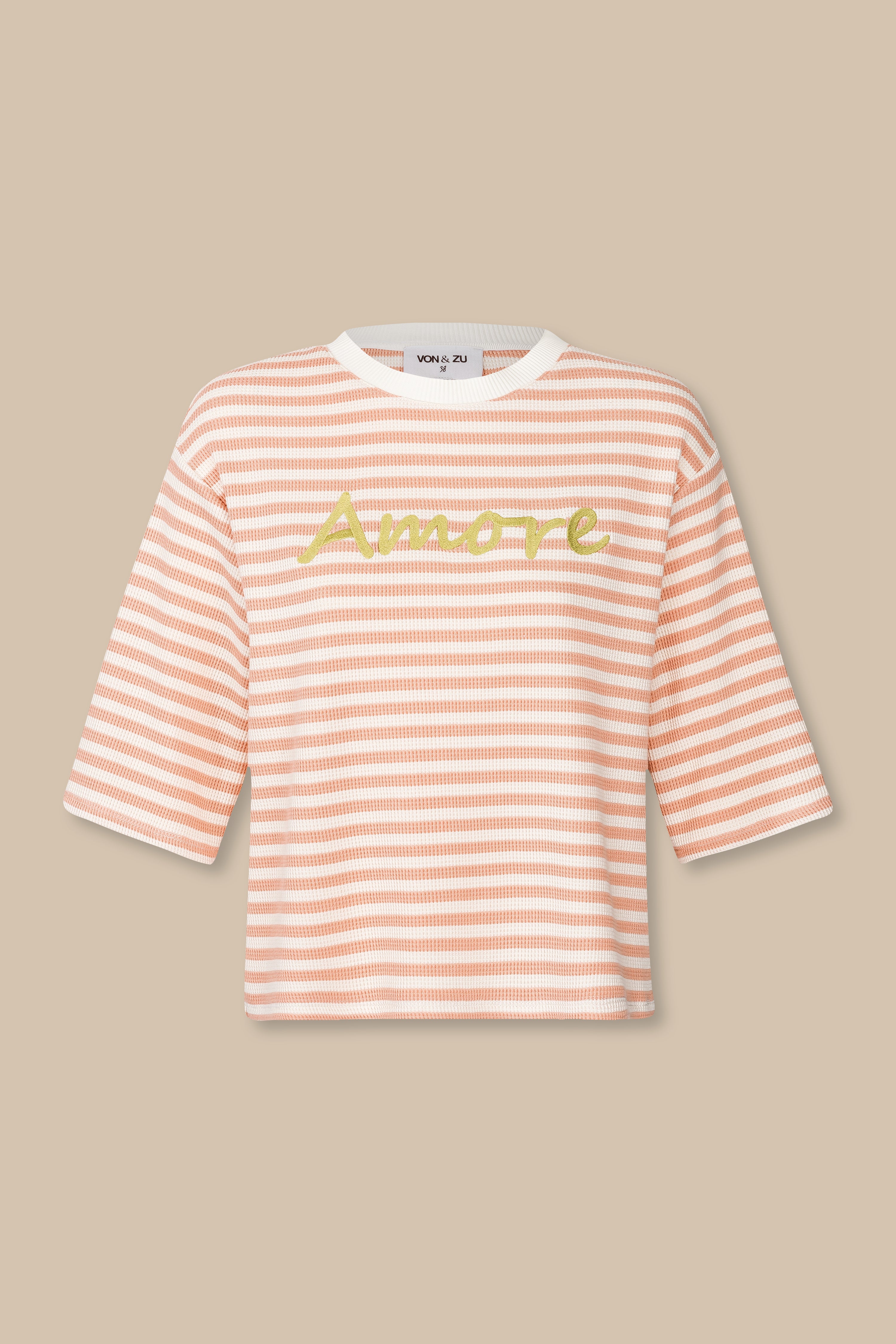 Embroidered striped sweatshirt