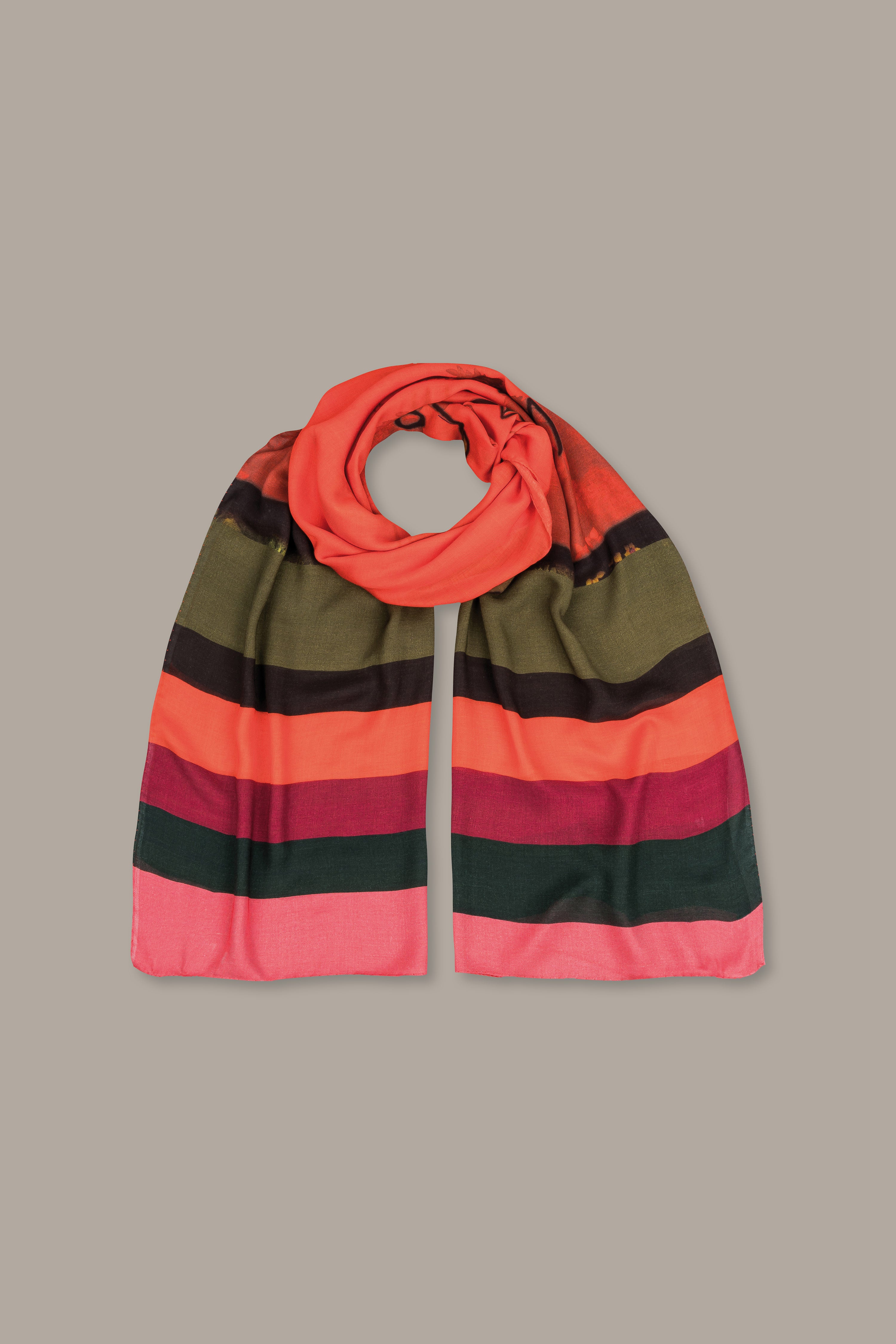 Cashmere mix scarf with print