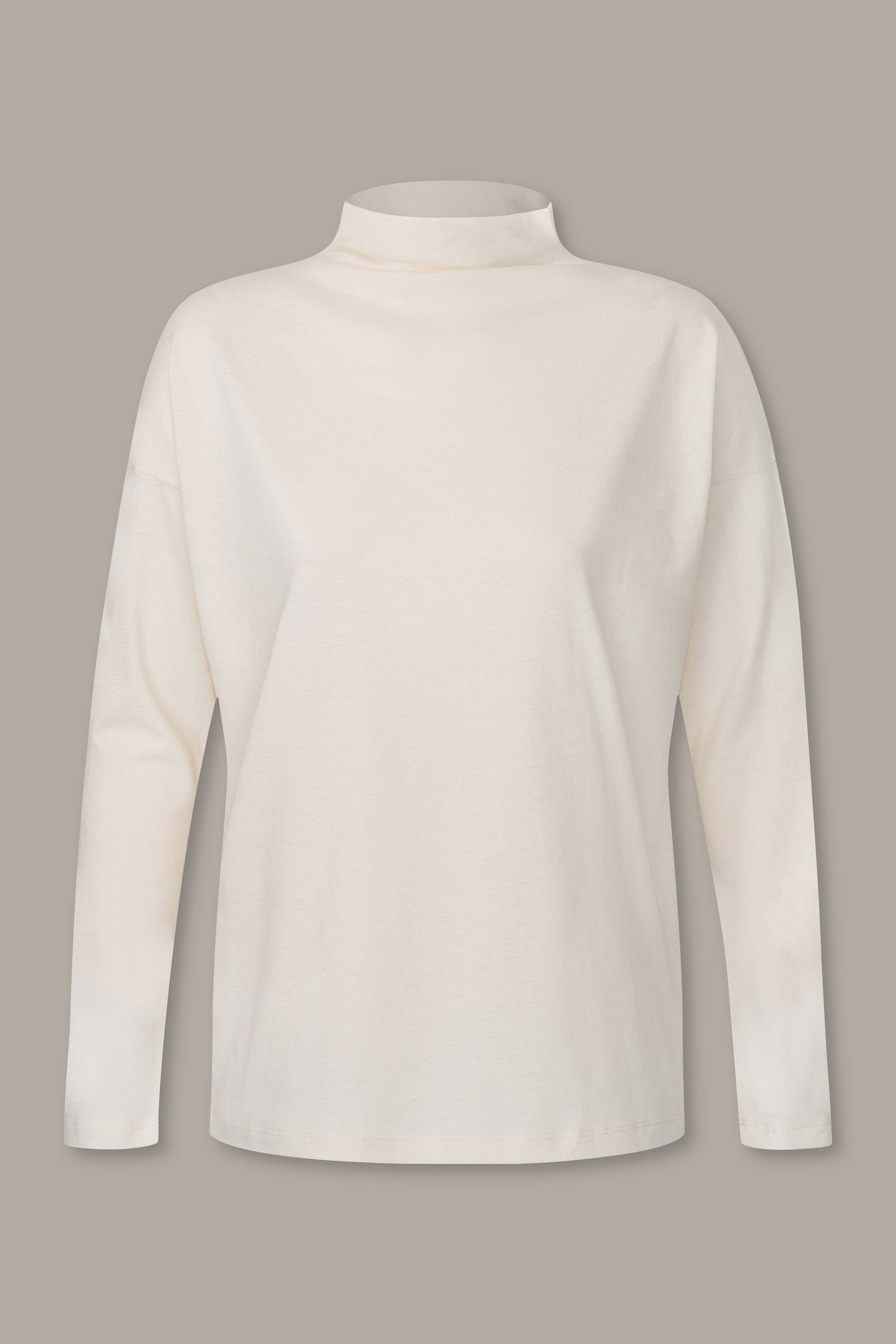 Cashmere mix shirt with a small stand-up collar