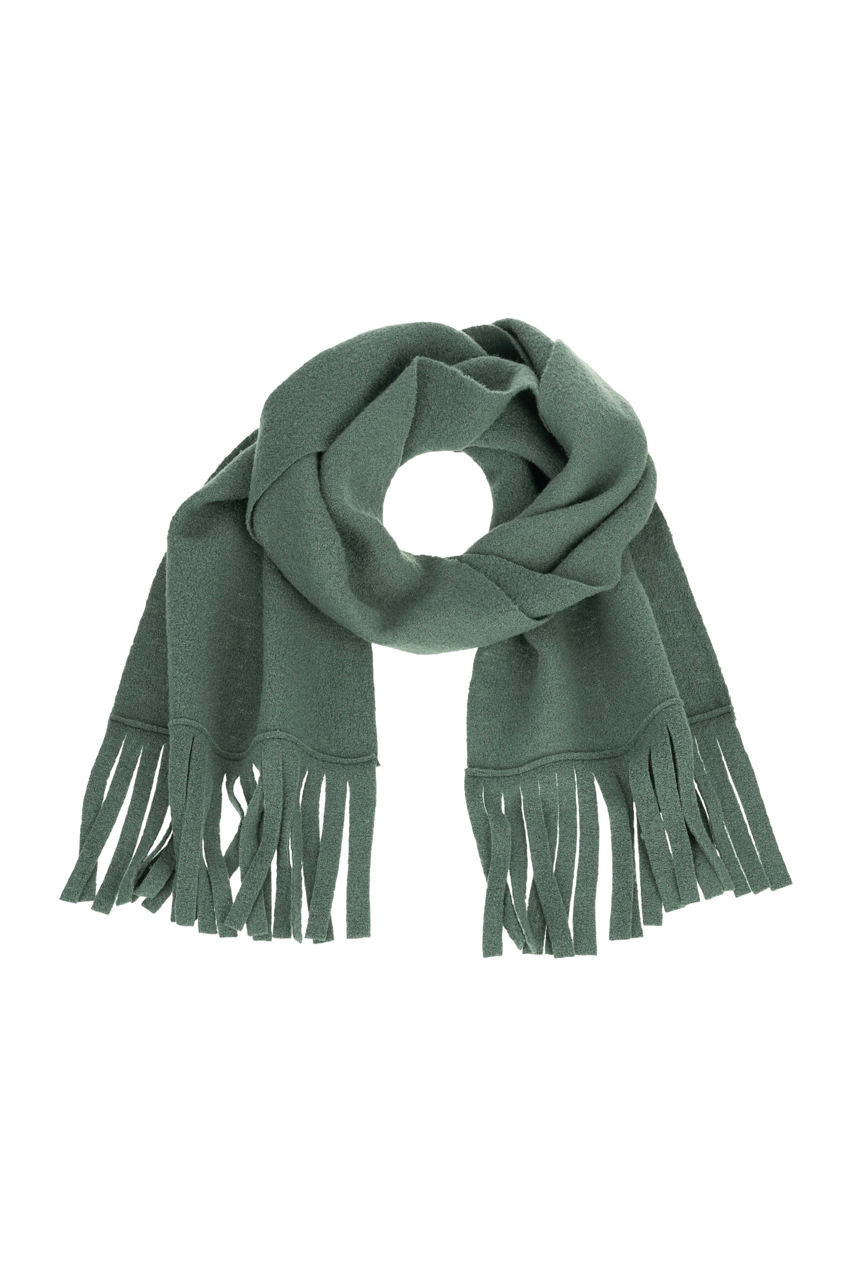 Wool scarf with fringes