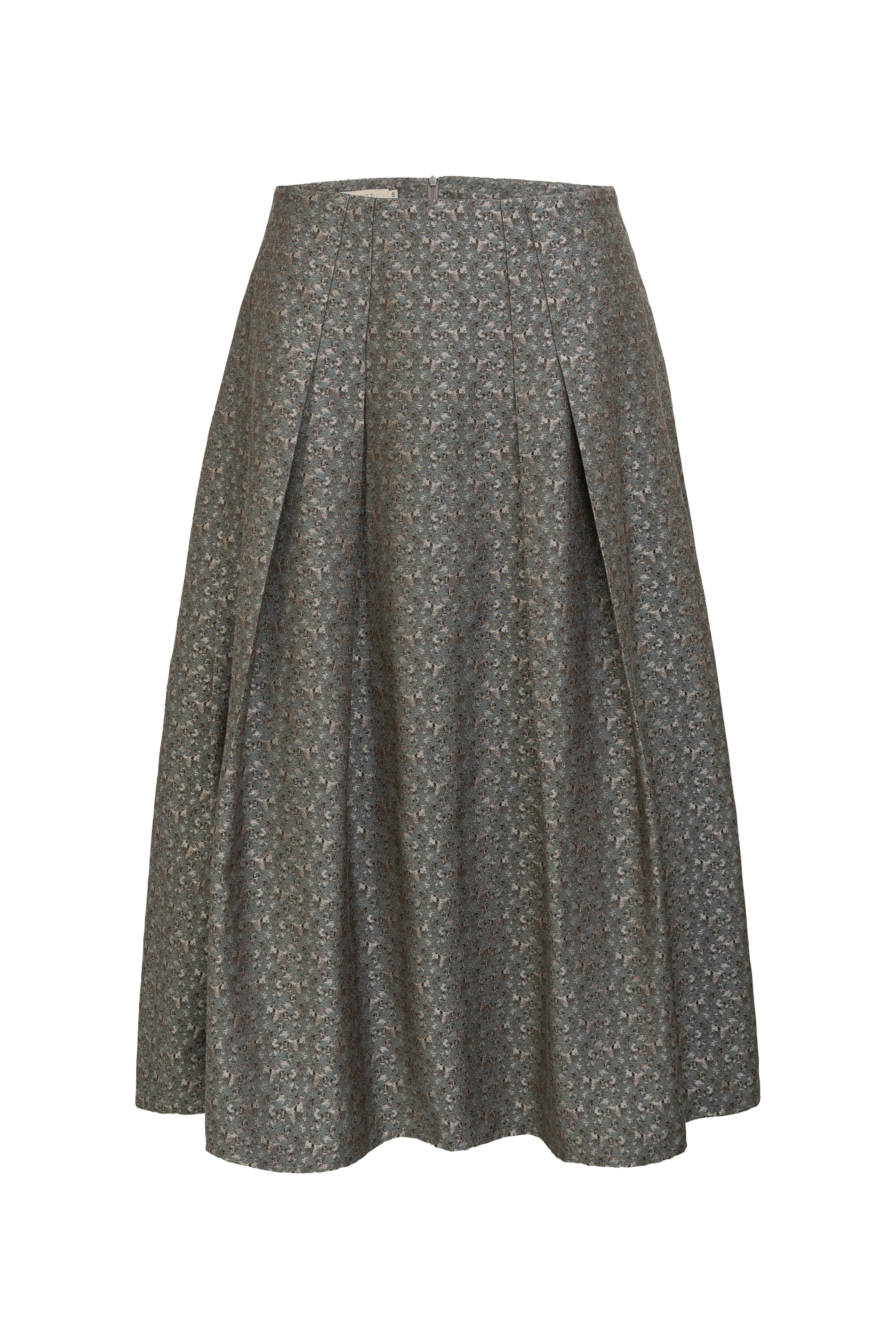 Brocade skirt with stitched pleats
